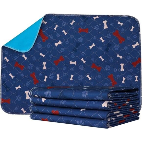 BRAND NEW 4 Pack Pee Pads for Dogs + Pet Grooming Gloves 24"L x 24"W - Picture 1 of 8